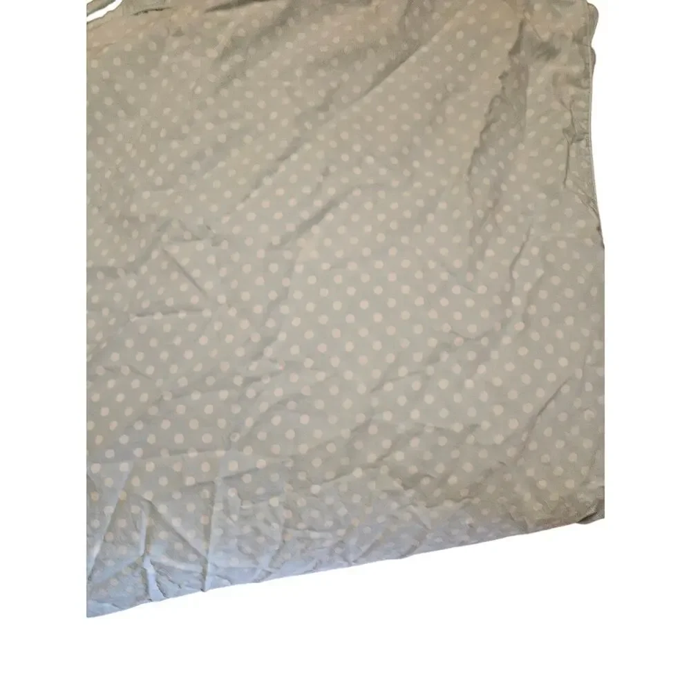 Pottery Barn Kids Cotton Light Blue Polka Dot Queen Duvet Cover Preppy